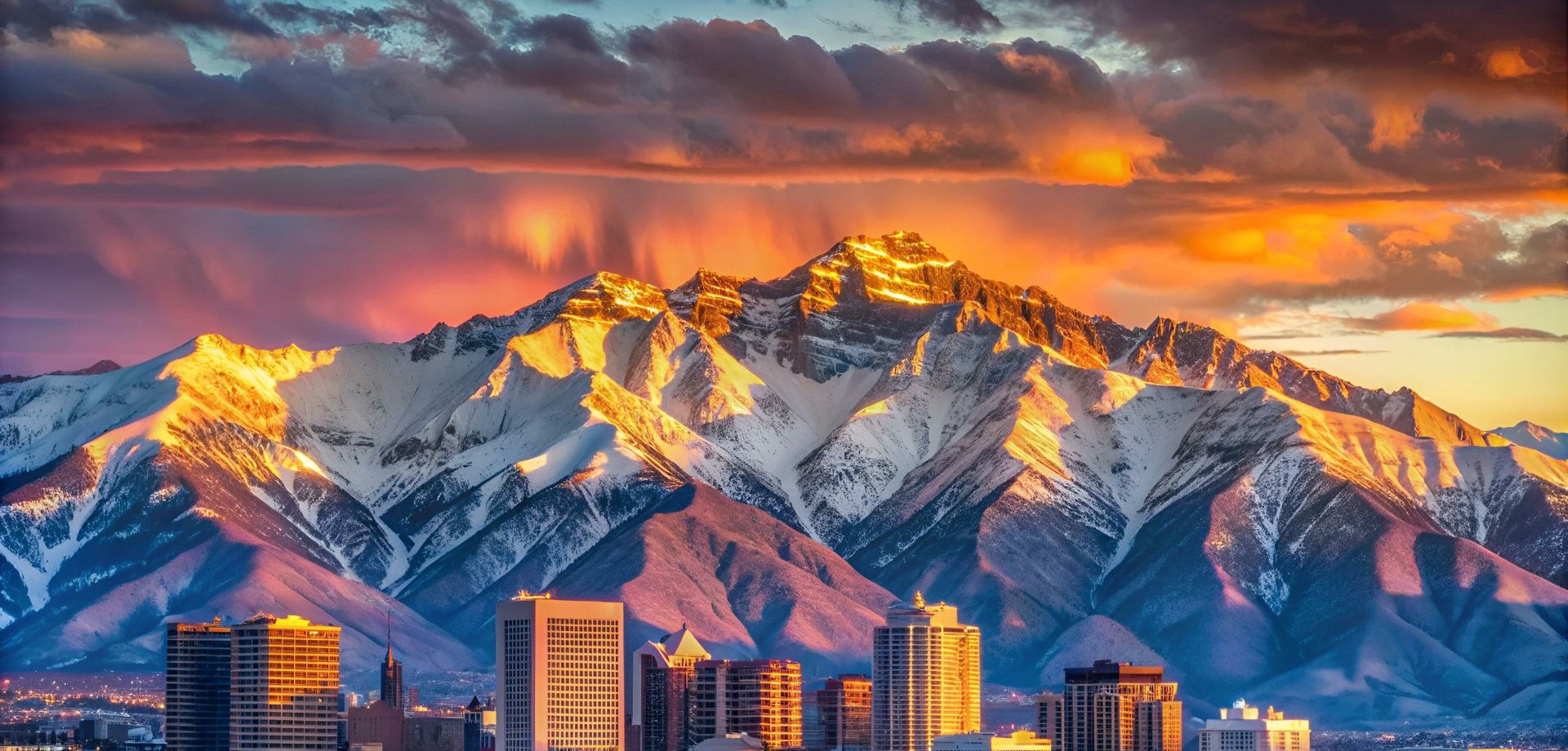 Salt Lake City at sunset